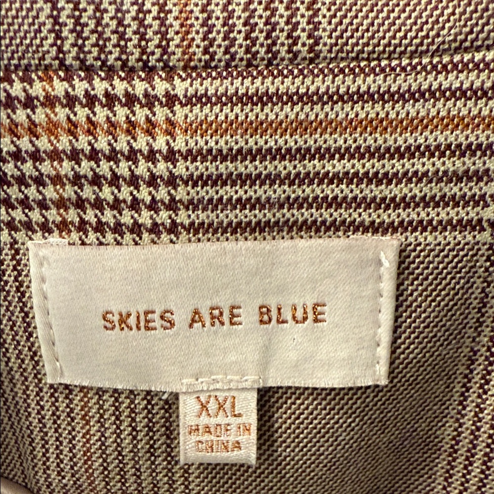 Skies Are Blue Women's Beige Checkered Blazer - Picture 2 of 6